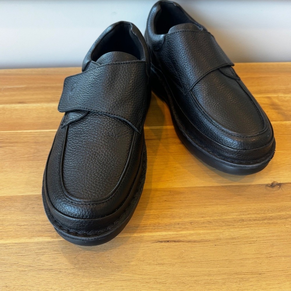 Propet LifeWalker Men 12 XX(5E) Wide Black Leather Slip On Walking Shoes Comfort